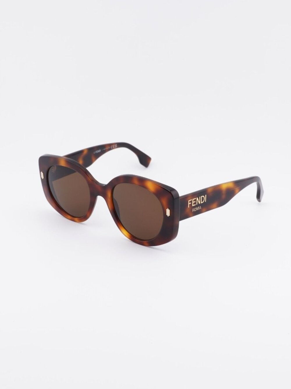 Fendi FE40137I 53E Sunglasses Havana Butterfly Frame, Brown Lenses